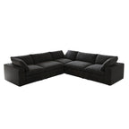 Living Room Sofa V-shaped Linen Modular Sofa Multiple Cushions Corner Couch