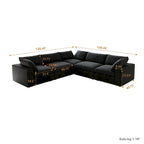 Living Room Sofa V-shaped Linen Modular Sofa Multiple Cushions Corner Couch