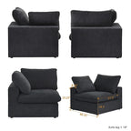 Living Room Sofa V-shaped Linen Modular Sofa Multiple Cushions Corner Couch