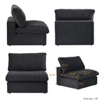 Living Room Sofa V-shaped Linen Modular Sofa Multiple Cushions Corner Couch