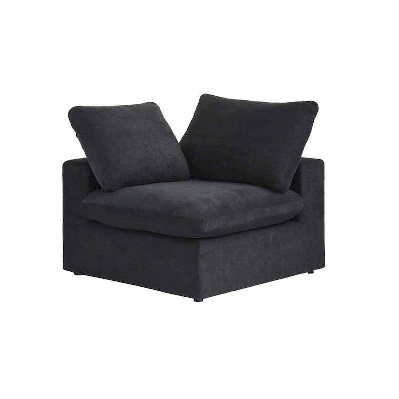 Living Room Sofa V-shaped Linen Modular Sofa Multiple Cushions Corner Couch