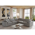Living Room Sofa V-shaped Linen Modular Sofa Multiple Cushions Corner Couch