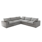 Living Room Sofa V-shaped Linen Modular Sofa Multiple Cushions Corner Couch