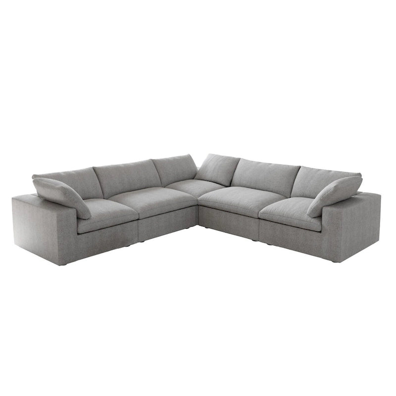 Living Room Sofa V-shaped Linen Modular Sofa Multiple Cushions Corner Couch