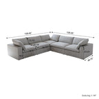 Living Room Sofa V-shaped Linen Modular Sofa Multiple Cushions Corner Couch