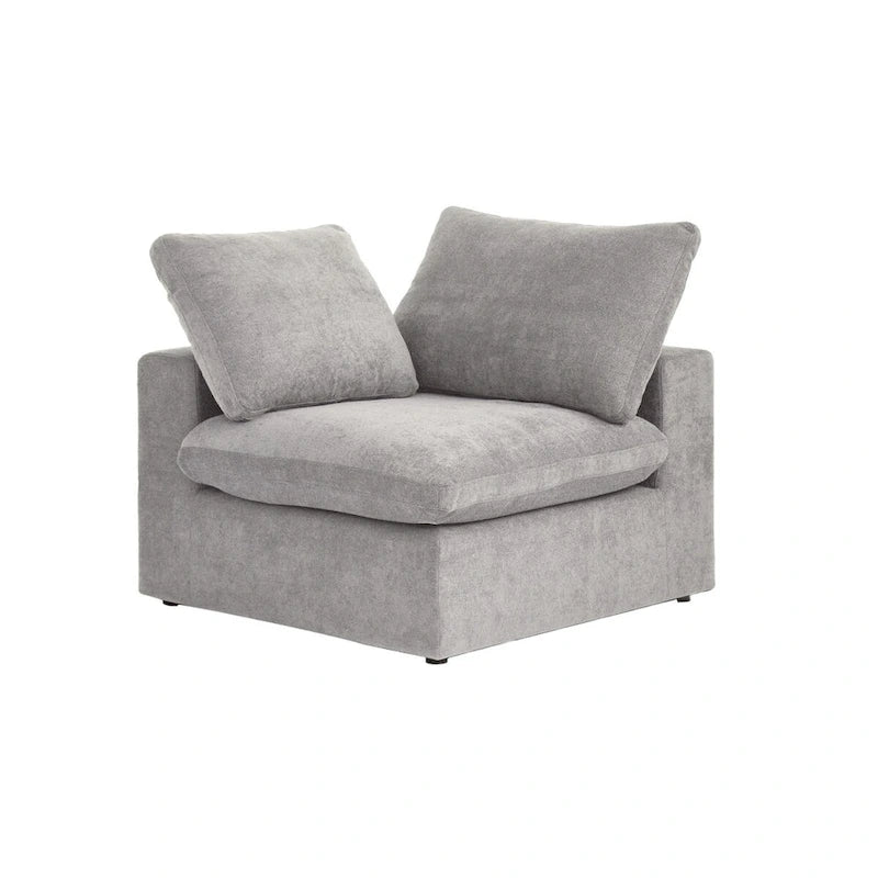 Living Room Sofa V-shaped Linen Modular Sofa Multiple Cushions Corner Couch