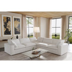 Living Room Sofa V-shaped Linen Modular Sofa Multiple Cushions Corner Couch