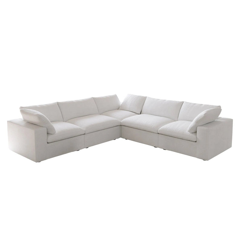 Living Room Sofa V-shaped Linen Modular Sofa Multiple Cushions Corner Couch