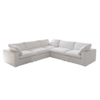 Living Room Sofa V-shaped Linen Modular Sofa Multiple Cushions Corner Couch