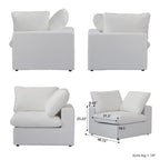 Living Room Sofa V-shaped Linen Modular Sofa Multiple Cushions Corner Couch