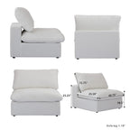 Living Room Sofa V-shaped Linen Modular Sofa Multiple Cushions Corner Couch