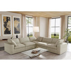 Living Room Sofa V-shaped Linen Modular Sofa Multiple Cushions Corner Couch