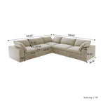 Living Room Sofa V-shaped Linen Modular Sofa Multiple Cushions Corner Couch