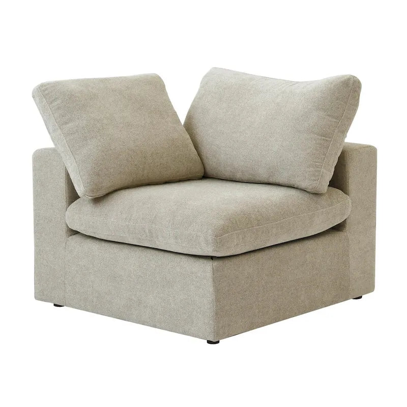 Living Room Sofa V-shaped Linen Modular Sofa Multiple Cushions Corner Couch
