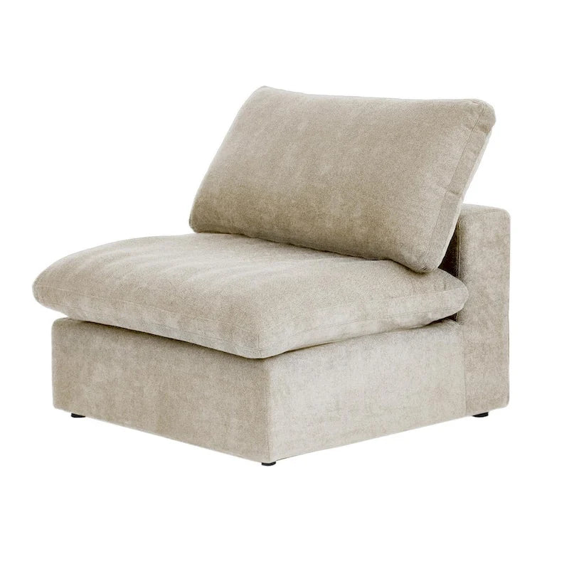Living Room Sofa V-shaped Linen Modular Sofa Multiple Cushions Corner Couch