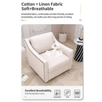 360-degree Swivel Accent Armchair Linen Blend Grey Modern Soft Velvet Material Ergonomics With Black Legs For Indoor Home