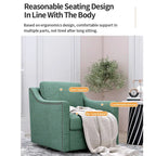 360-degree Swivel Accent Armchair Linen Blend Grey Modern Soft Velvet Material Ergonomics With Black Legs For Indoor Home