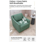 360-degree Swivel Accent Armchair Linen Blend Grey Modern Soft Velvet Material Ergonomics With Black Legs For Indoor Home