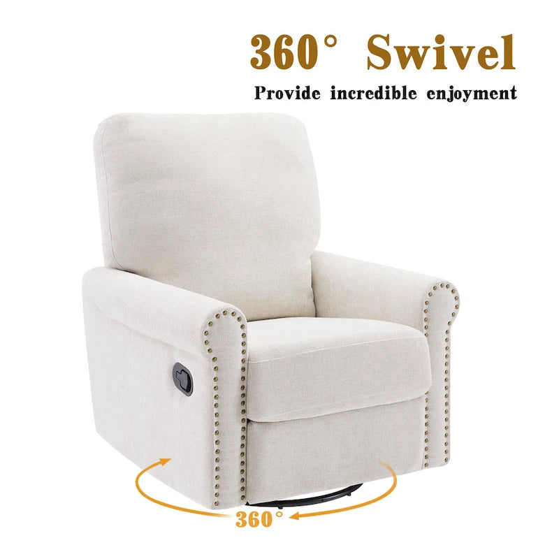 Heido 360 Degree Swivel Glider Manual Recliner Leisure Sofa Chair