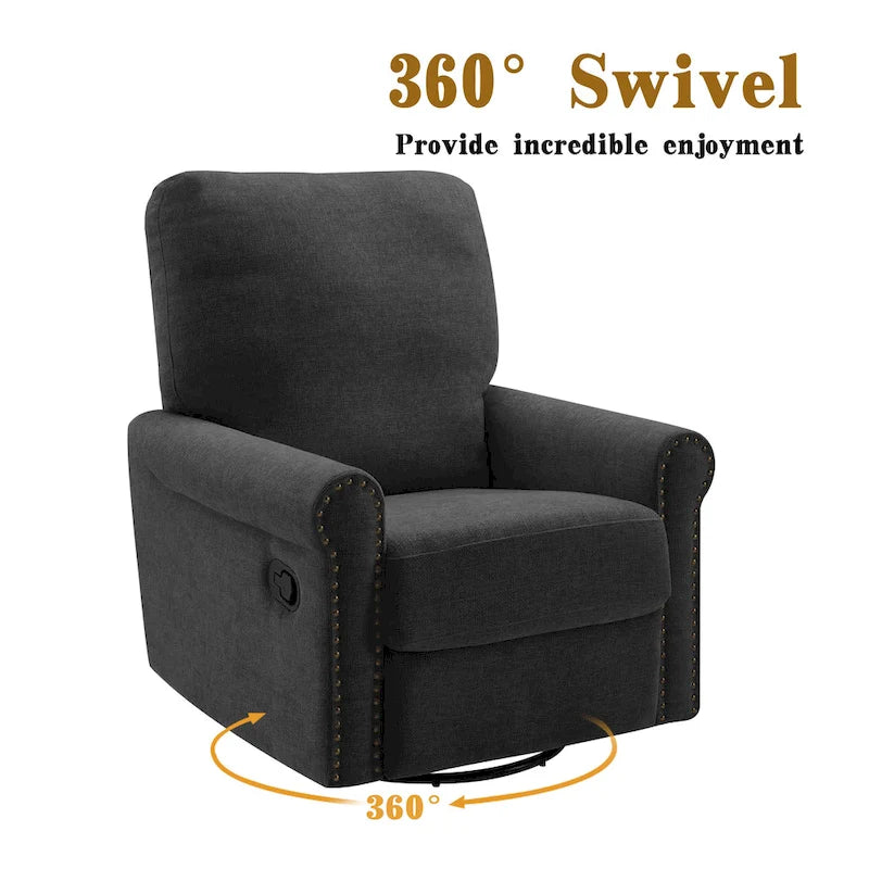 Heido 360 Degree Swivel Glider Manual Recliner Leisure Sofa Chair