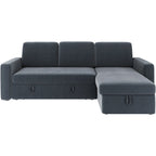 Yaheetech L-Shaped Reversible Sectional Sofa with Pull Out Bed & Storage - 83x 57.5x33