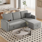 Yaheetech L-Shaped Reversible Sectional Sofa with Pull Out Bed & Storage - 83x 57.5x33
