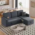 Yaheetech L-Shaped Reversible Sectional Sofa with Pull Out Bed & Storage - 83x 57.5x33