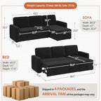 Yaheetech L-Shaped Reversible Sectional Sofa with Pull Out Bed & Storage - 83x 57.5x33