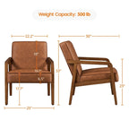 Yaheetech Modern Faux Leather Upholstered Accent Chair Armchair