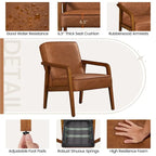 Yaheetech Modern Faux Leather Upholstered Accent Chair Armchair