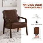 Yaheetech Modern Faux Leather Upholstered Accent Chair Armchair