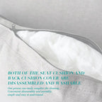 Linen Fabric Upholstered Sofa with Storage, 3-Seater Couch with Solid Wood Frame, Round Arms, and Removable Cushion Cover