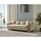 Aryanna 3-Pieces One Sofa Two Chair Living Room Set, Tufted Back
