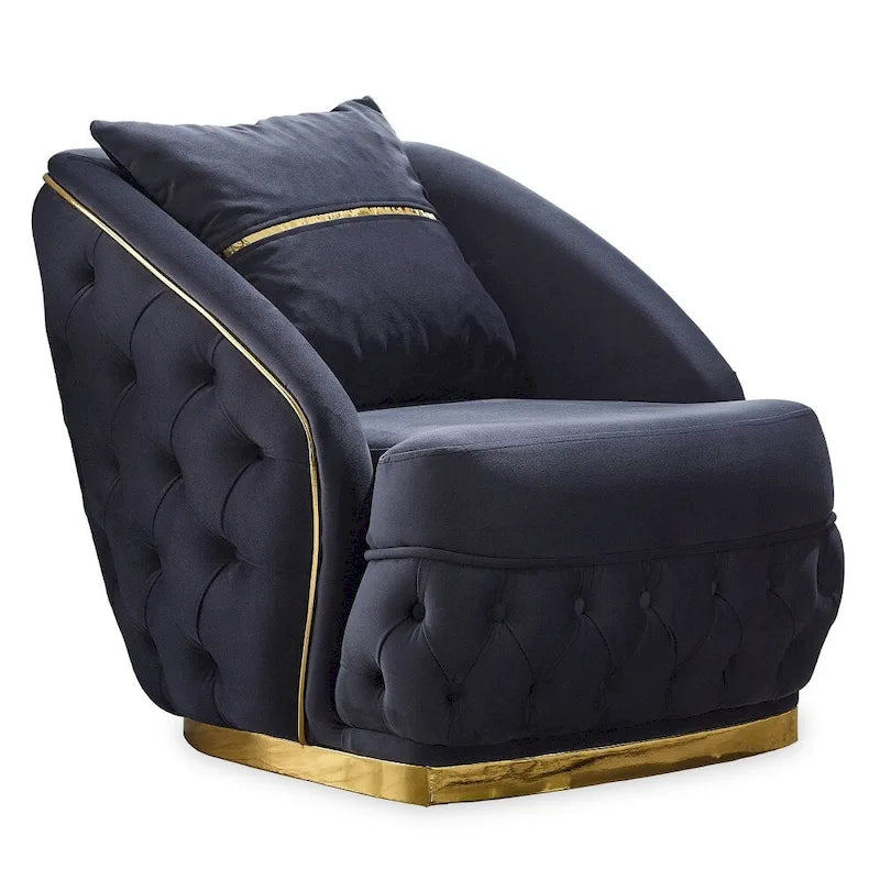 Aryanna 3-Pieces One Sofa Two Chair Living Room Set, Tufted Back