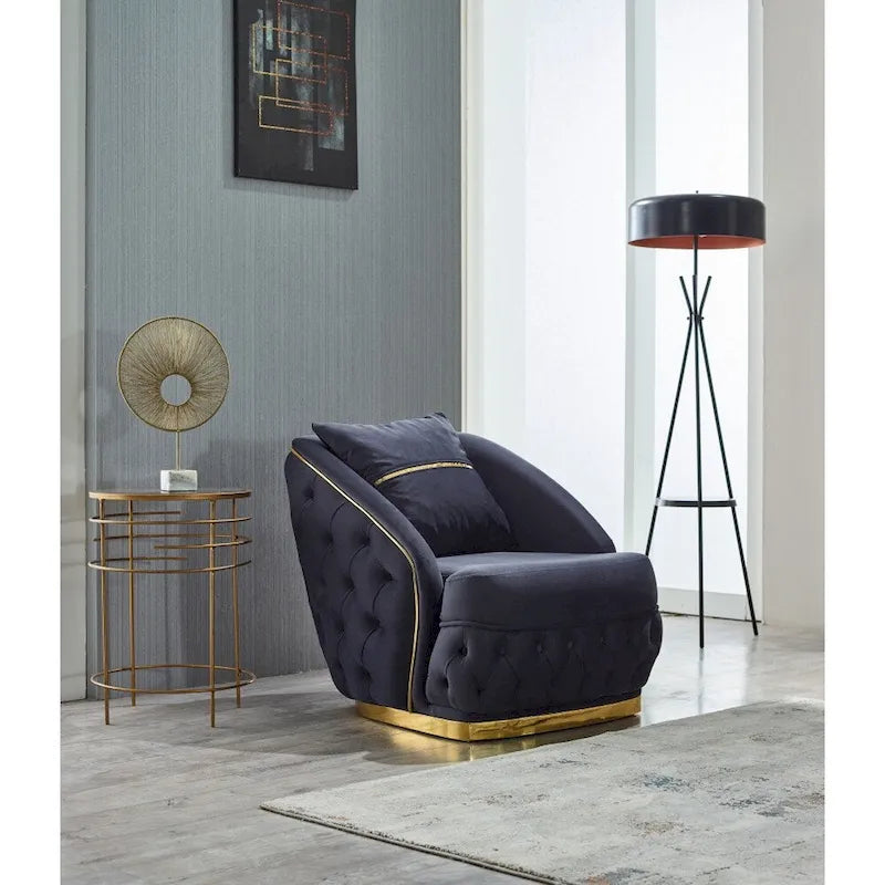 Aryanna 3-Pieces One Sofa Two Chair Living Room Set, Tufted Back