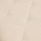 Tufted Round Cotton Linen Ottoman with Iron Frame