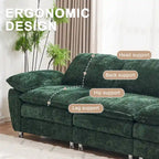 Modern dark three-seater sofa, polyester sofa sleeper, comfortable upholstered furniture for living room, apartment