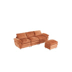 Modern dark three-seater sofa, polyester sofa sleeper, comfortable upholstered furniture for living room, apartment