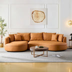 L-Shaped Leather Sectional Sofa with Chaise  Large Luxe Couch for Living Room