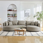 L-Shaped Leather Sectional Sofa with Chaise  Large Luxe Couch for Living Room