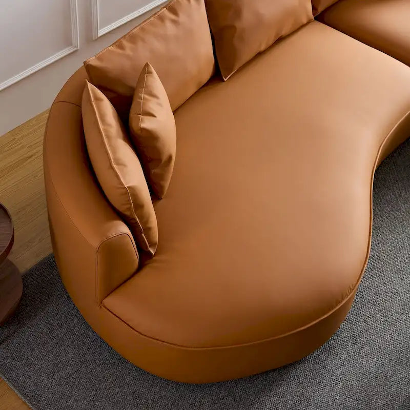 L-Shaped Leather Sectional Sofa with Chaise  Large Luxe Couch for Living Room