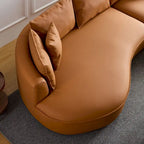 L-Shaped Leather Sectional Sofa with Chaise  Large Luxe Couch for Living Room