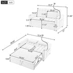 55.9 Convertible Sofa Bed Loveseat Sofa With Three Usb Ports