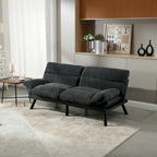 COOLMORE Linen/Microsuede/Teddy Loveseats Convertible Sleeper Sofa with metal feet