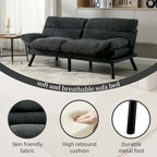 COOLMORE Linen/Microsuede/Teddy Loveseats Convertible Sleeper Sofa with metal feet