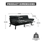 COOLMORE Linen/Microsuede/Teddy Loveseats Convertible Sleeper Sofa with metal feet
