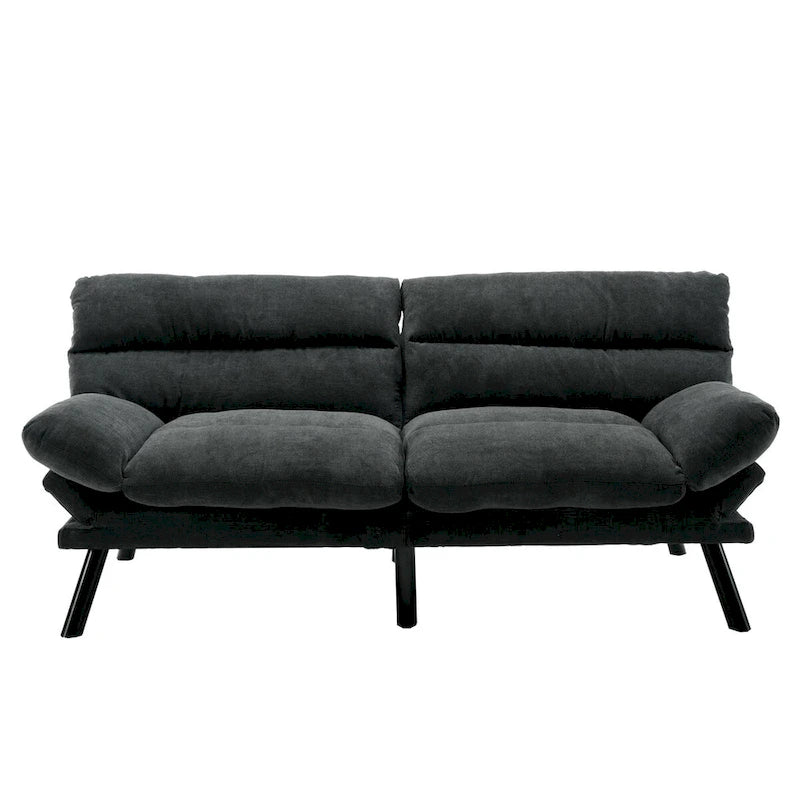 COOLMORE Linen/Microsuede/Teddy Loveseats Convertible Sleeper Sofa with metal feet