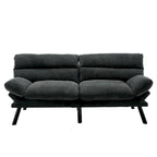 COOLMORE Linen/Microsuede/Teddy Loveseats Convertible Sleeper Sofa with metal feet