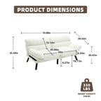 COOLMORE Linen/Microsuede/Teddy Loveseats Convertible Sleeper Sofa with metal feet