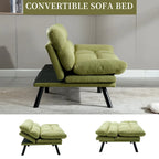 COOLMORE Linen/Microsuede/Teddy Loveseats Convertible Sleeper Sofa with metal feet